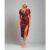 Red Floral Wrap Midi Dress | Clothing Size: 16