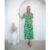 Green Animal Tie Front Midi Dress | Clothing Size: 8
