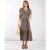Multicoloured Floral Gathered Sleeve Midi Dress | Clothing Size: 10