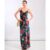 Red Floral Cowl Neck Satin Maxi Dress | Clothing Size: 12