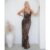 Leopard Cowl Neck Satin Slip Maxi Dress | Clothing Size: 8