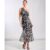 Black Animal One Shoulder Midi Dress | Clothing Size: 10