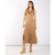 Light Brown Foil Satin Midi Dress | Clothing Size: 10