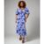 Blue Floral Wrap Midi Dress | Clothing Size: 10