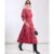 Red Animal 3/4 Sleeve Midi Dress | Clothing Size: 10