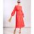 Coral Long Sleeve Jacquard Midi Dress | Clothing Size: 10
