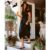 Black Cotton Shirred Bardot Midi Dress | Clothing Size: 8