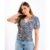 Navy Animal Printed Ruched Top | Clothing Size: 8