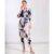 Navy Leaf Kimono Sleeve Jumpsuit | Clothing Size: 8
