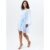 Blue Long Sleeve Chiffon Foil Mini Dress