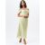 Sage Green Cowl Neck Drop Sleeves Foil Maxi Dress