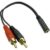 3.5mm Socket to 2x RCA Phono Male Audio Adapter Cable