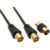 1m TV Aerial Cable Black Gold Plated Male to Male