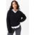 Black V Neck Knit Oversized Jumper