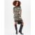 Khaki High Neck Stripe Oversized Tunic Dress