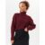 Burgundy High Neck Chunky Knit Crop Jumper