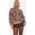 Camel Animal Print Crew Neck Knit Jumper