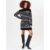 Black High Neck Stripe Oversized Tunic Dress