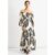 Cream Bardot Mono Print Maxi Dress