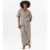 Tan Satin Animal Angel Sleeves Wrap Jumpsuit