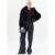 Black Zip Front Cropped Faux Fur Jacket