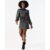 Black High Neck Long Sleeves Belted Sequin Dress