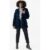 Navy Diagonal Cut Faux Fur Long Sleeve Jacket