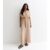 Beige Short Sleeves Elasticated Waist Belted Jumpsuit