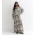 White Ikat Print Tie Waist Maxi Dress