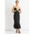 Black Spot Ruffle Bias Midi dress