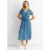 Blue Short Sleeve Animal Print Wrap Front Midi Dress