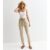 Beige High Waist Belted Tapered Trousers