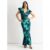 Green Watercolour Floral Maxi Dress