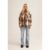 Camel Check Oversized Pocket Detail Shacket