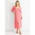 Pink Animal Print Viscose Midi Dress