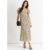 Beige Animal Printed Split Viscose Midi Dress