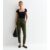 Khaki High Waist Belted Tapered Trousers