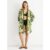 Green Summer Border Printed Beach Kimono