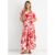 Red Floral Elastic Waist Maxi Dress