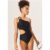 Black One Shoulder Ring Detail Cutout Swimsuit