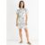 White Blue Floral Embroidered Mini Dress