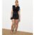 Black Cowl Neck Belted Skort Playsuit