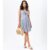 Navy Stripe Tie Front Summer Mini Dress