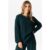 Bottle Green Textured Long Sleeves Oversized Top