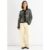 Black Stripe Cable Knit Crop Cardigan