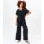 Black V neck Oversized Top