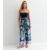 Blue Tropical Print Belted Wide Leg Trousers