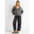 Grey Animal Print Knit Short Cardigan