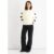 Cream Slash Neck Crop Bow Knit Jumper