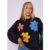 Black Floral Applique Oversized Jumper